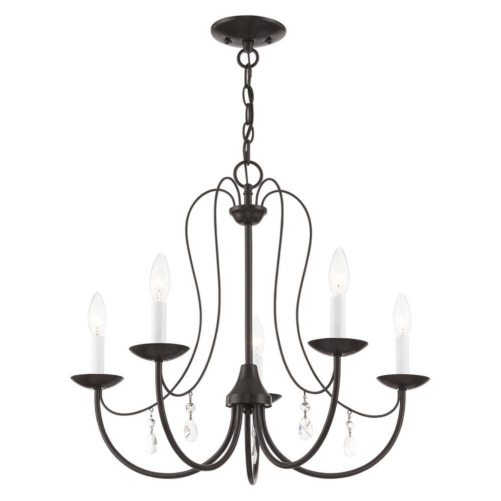 Mirabella English Bronze 5-Light Crystal Chandelier