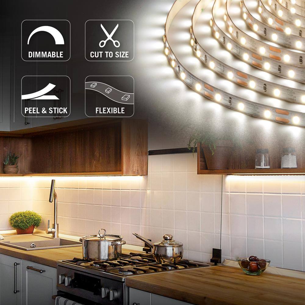 12-ft Warm White LED Tape Light with 3M Adhesive