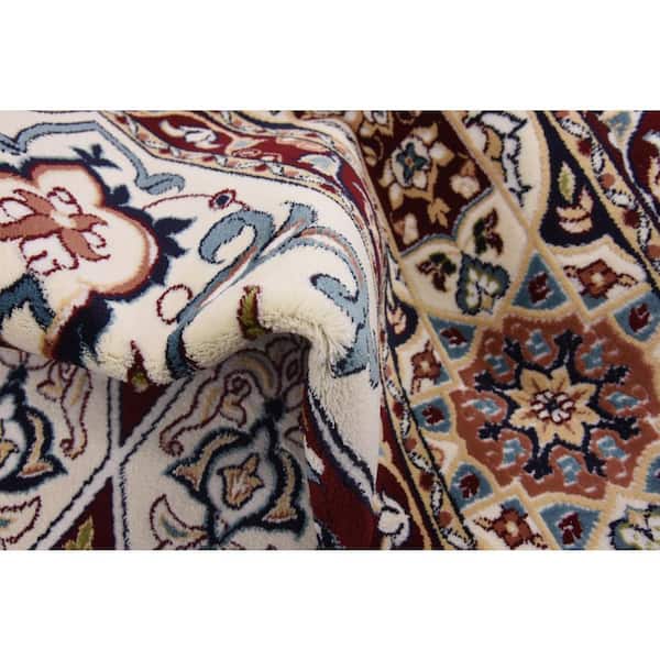 Narenj Collection Area Rug - Adams (10 ft. x 13 ft. Rectangle Burgundy/Beige)