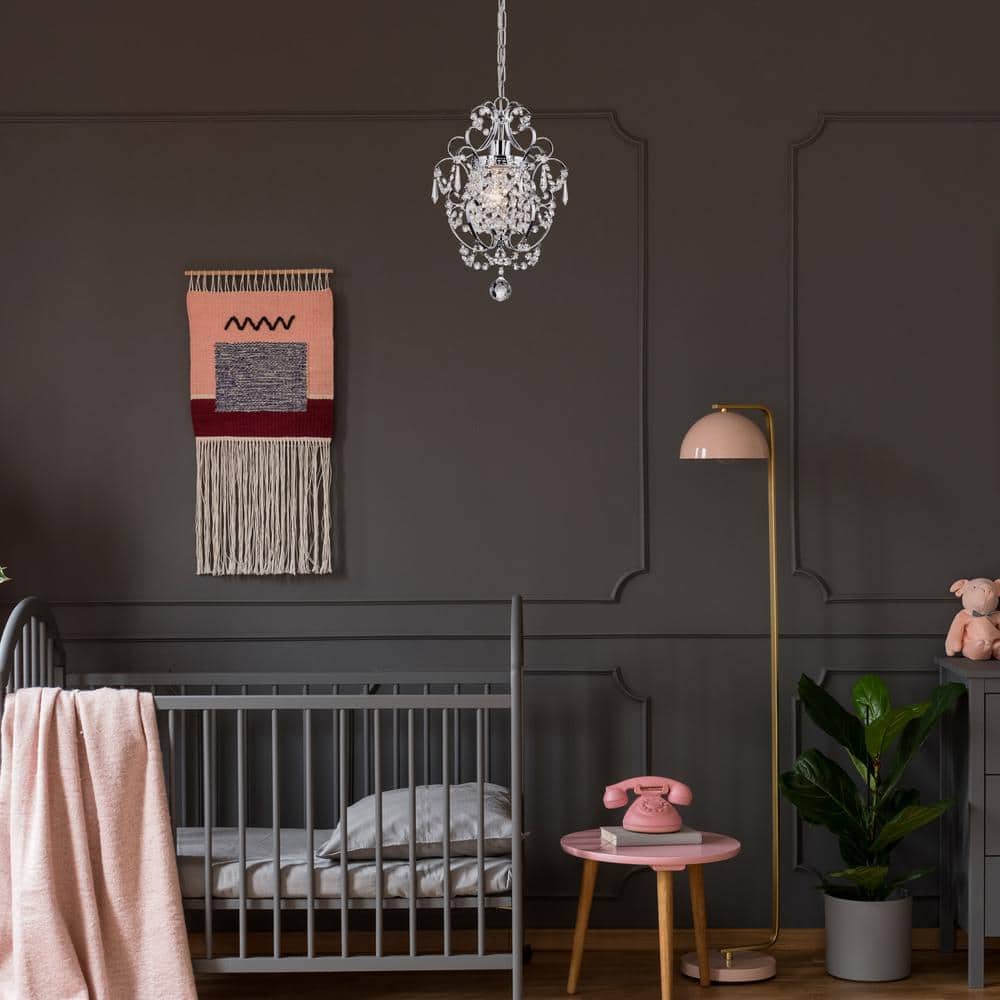 Amorette Chrome Mini Chandelier with Crystal Accents
