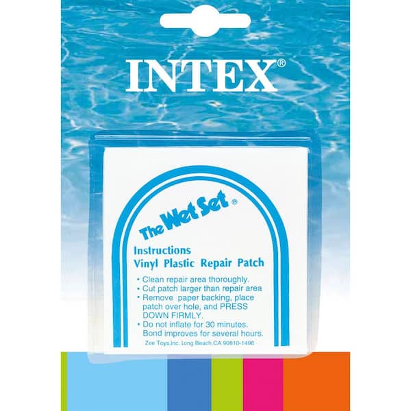 INTEX Wet Set Adhesive Vinyl Plastic Swimming Pool Tube Repair Patch, (12-Pack)