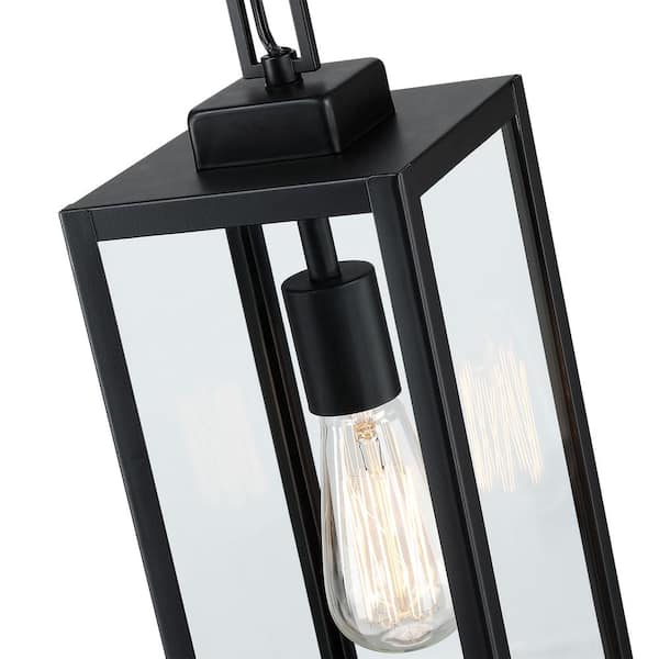 Hukoro 16.5-in Matte Black Modern/Contemporary Outdoor Light Post Lantern