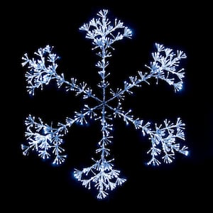60 in. Pure White Holidynamics Christmas LED Sparkler Snowflake 1080-Light Count