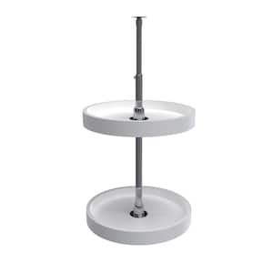 26 in. H x 16 in. W x 16 in. D White Polymer 2-Shelf Full Circle Lazy Susan Set
