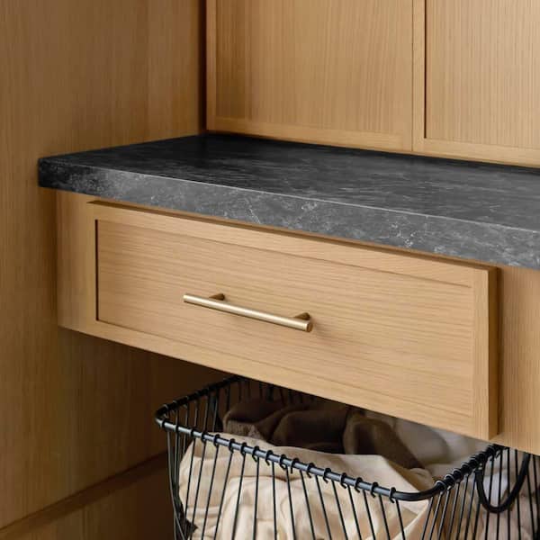 Leyton 30 in. W x 21 in. D x 7.5 in. H Ready To Assemble Plywood Slim Shaker Knee Drawer Base Cabinet in White Oak