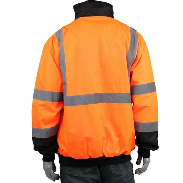 PIP Men's Large Hi Vis ANSI Type R Class-3 Value Orange and Black