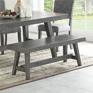 Gray Wood Dining Bench, 18 in. H x 17 in. W x 54 in. D