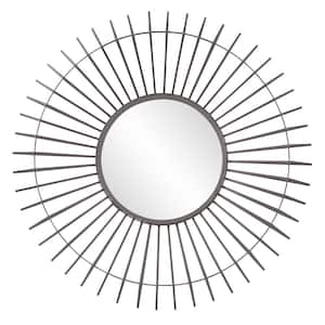 Large Sunburst Graphite Gray Contemporary Mirror (42 in. H x 42 in. W)
