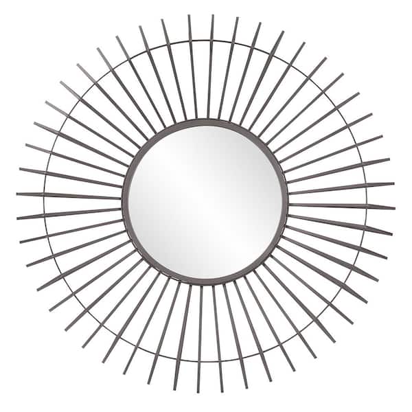 Marley Forrest Large Sunburst Graphite Gray Contemporary Mirror (42 in. H x 42 in. W)