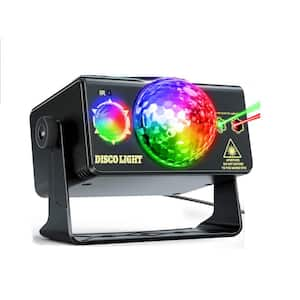 RGB 3 Lens Party Lights, DJ Disco Lights, Strobe Light Sound Activated Stage Lights, Black