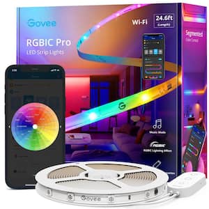 RGBIC Pro 24.6 ft. Smart Color Changing LED White Tape Wi-Fi Enabled Strip Light (1-Strip)