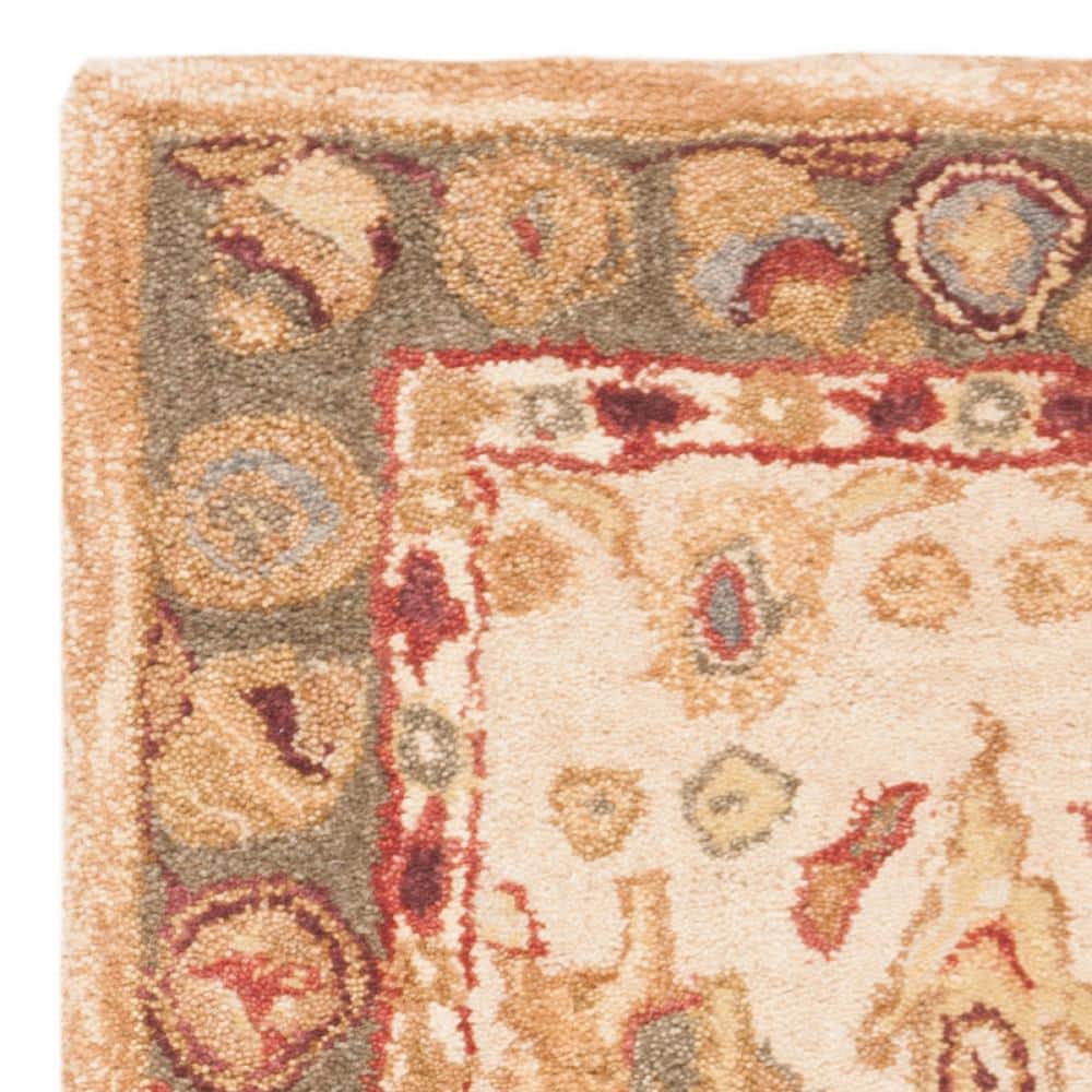 Ivory Floral Hand Tufted Wool Area Rug, 3' x 5'