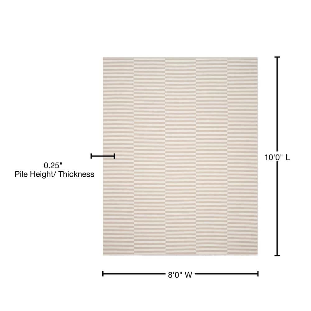 Coastal Charm Gray Cotton 8' x 10' Flat Weave Area Rug