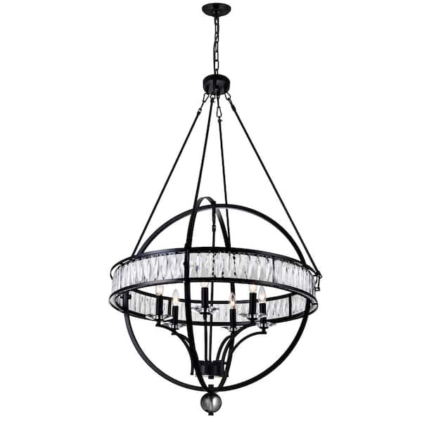 Arkansas 6 Light Chandelier With Black Finish