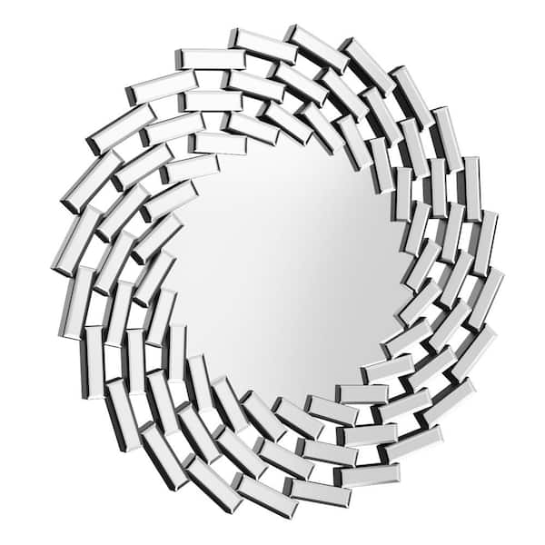 THKSHOUZ 23.6 in. W x 23.6 in. H Round Frameless Mirror