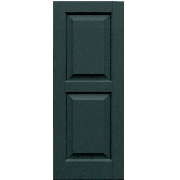 Winworks Wood Composite 15 in. x 38 in. Raised Panel Shutters Pair #638 Evergreen