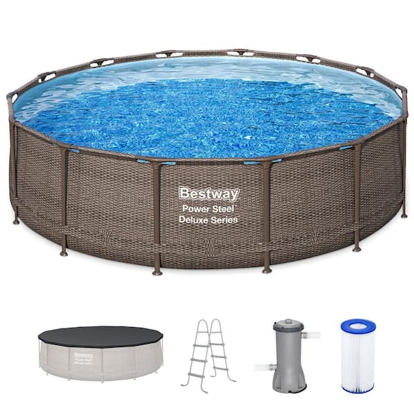 Power Steel Deluxe Series 14 ft. x 42 in. Round Pool Set