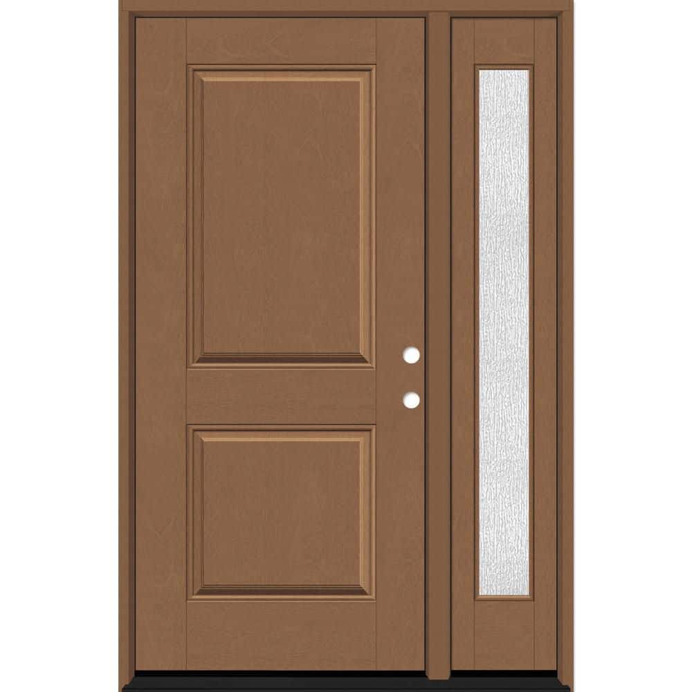 Regency 53 in. x 80 in. 2P Squaretop LHIS AutumnWheat Stain Mahogany Fiberglass Prehung Front Door w/Rain14in. SL 6-9/16 price history on PriceWatchPro