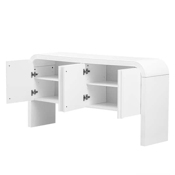 COWLOWN 63 in. W x 14.9 in. D x 31.8 in. H Bathroom White Linen Cabinet