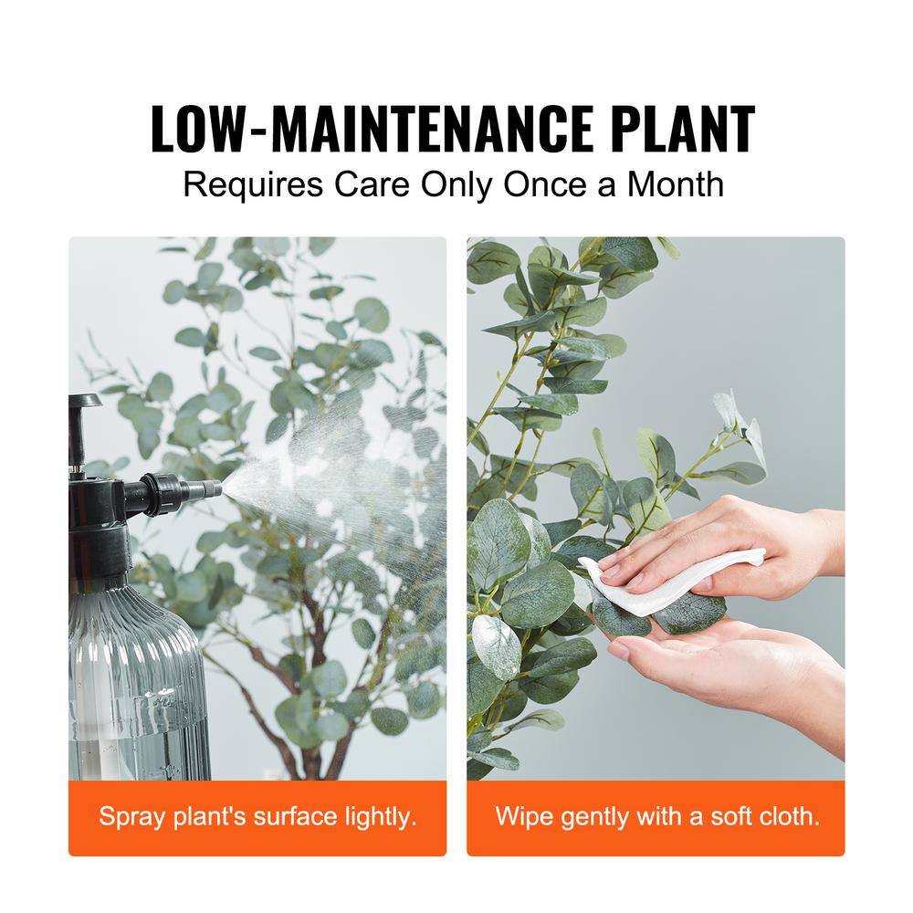 6FT Artificial Eucalyptus Tree with Realistic Green Leaves in Black Pot