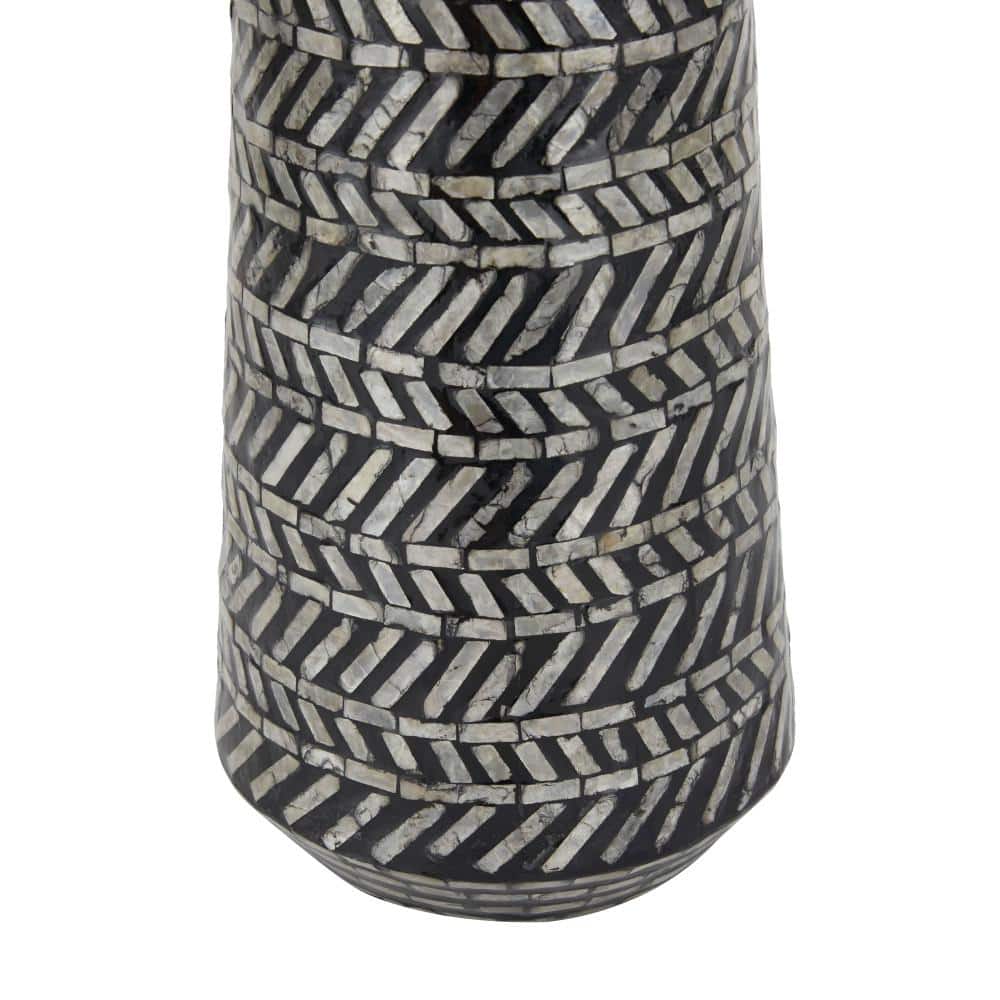 Modern Black and White Mother of Pearl Bud Vase
