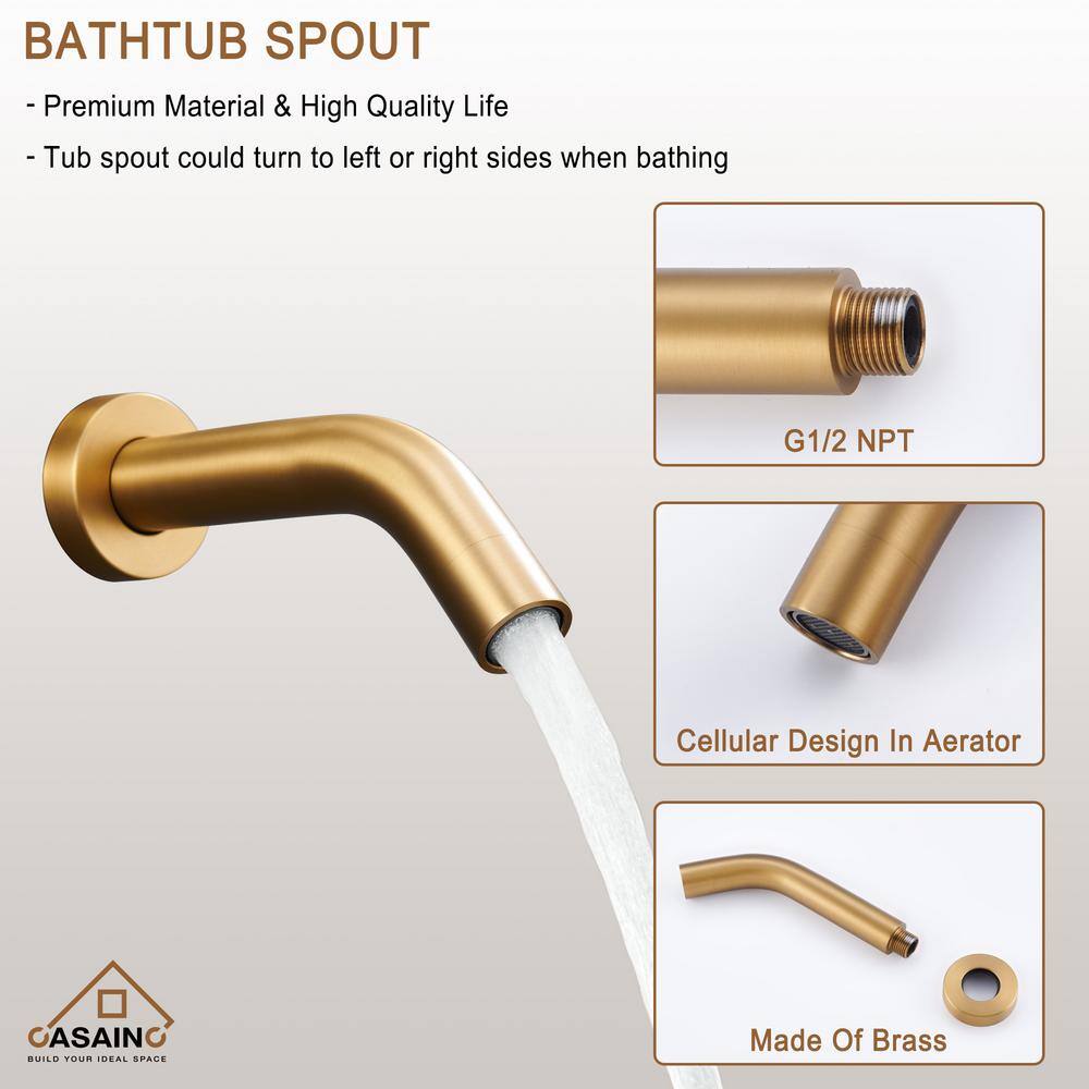Brushed Gold Multi-Function Rain Shower System with Handheld