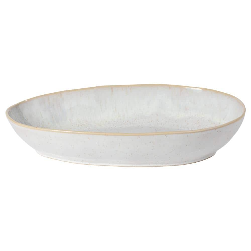 Eivissa 14 in. 65 fl. oz. Sand Beige Oval Stoneware Baker