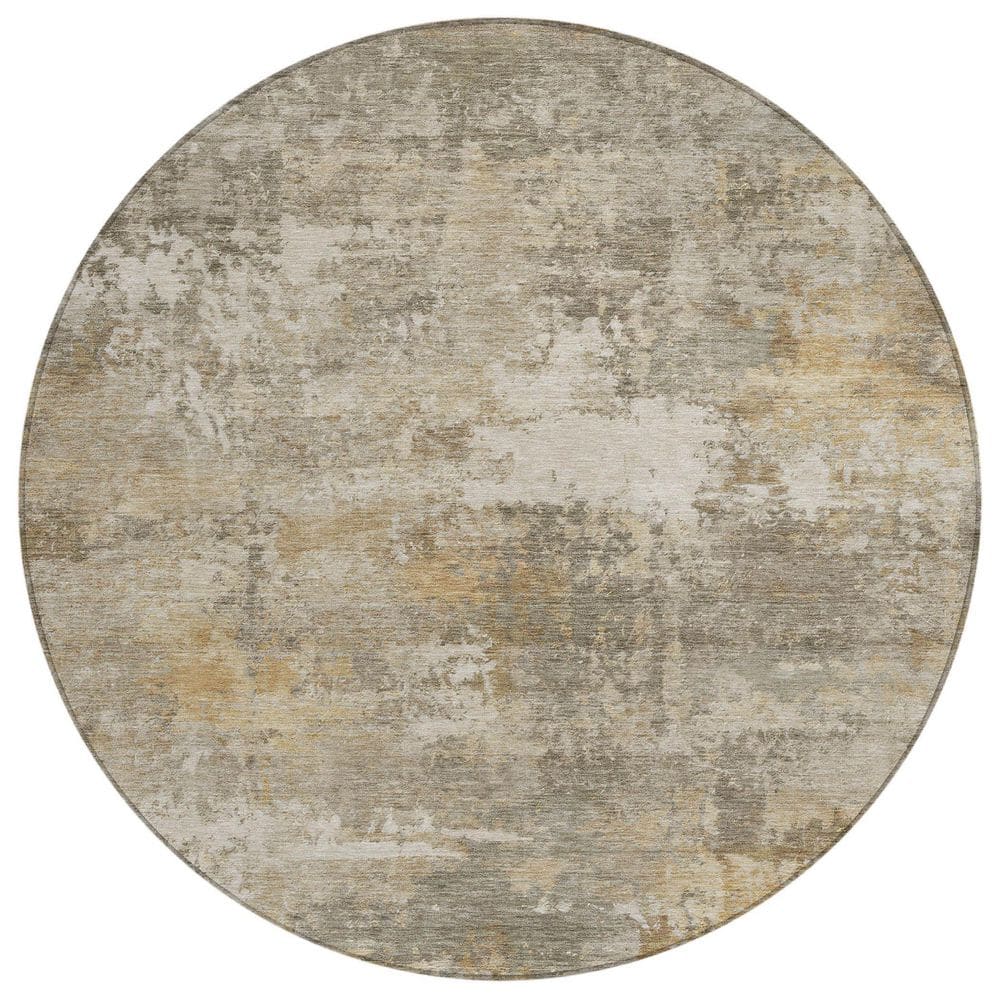 Chantille Machine Washable Indoor/Outdoor Abstract ACN2369 Taupe 8 ft. x 8 ft. Round Rug price history on PriceWatchPro