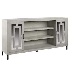 67.75 in. Fairfax Oak TV Stand Fits TVs up to 70 in. with Mirrored Doors