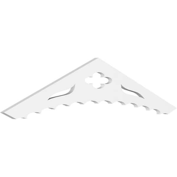 Ekena Millwork 1 in. x 48 in. x 10 in. (5/12) Pitch Wellington Gable Pediment Architectural Grade PVC Moulding