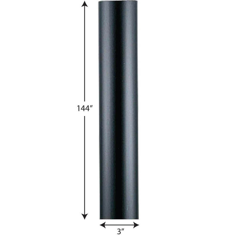 Black 12-Foot Aluminum Outdoor Light Post