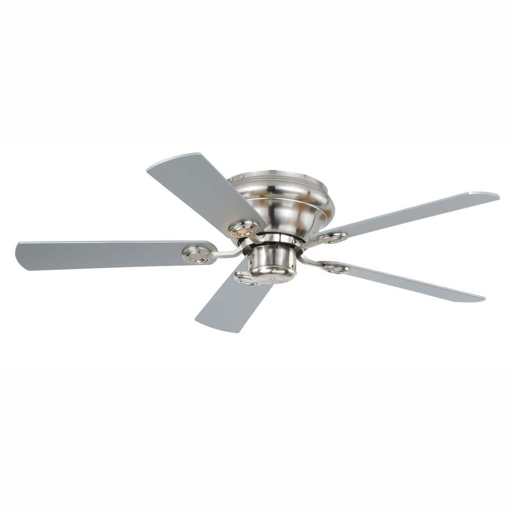 Satin Nickel 42" Ceiling Fan with Reversible Blades and LED Light