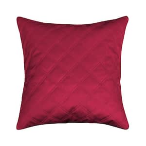 Emerson Red Velvet Embossed 18 in. x 18 in. Throw Pillow