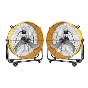 24 in. Yellow 4700 CFM 3-Speed Round High Velocity Air Movement Floor Fan with 2-Wheels (1-Box)