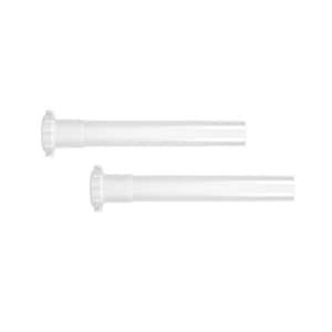 1-1/2 in. x 12 in. White Plastic Slip-Joint Sink Drain Tailpiece Extension Tube (2-Pack)