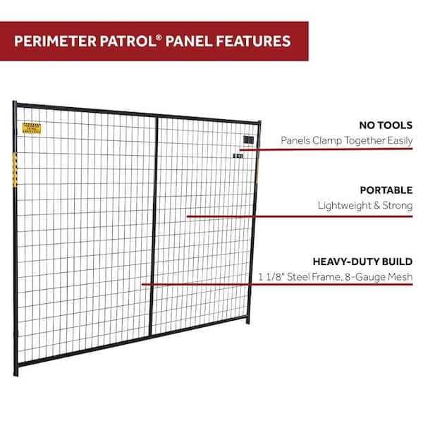 6 ft. H x 210 ft. L Black Powder Coated Welded Wire Complete Temporary Fence Panel Kit