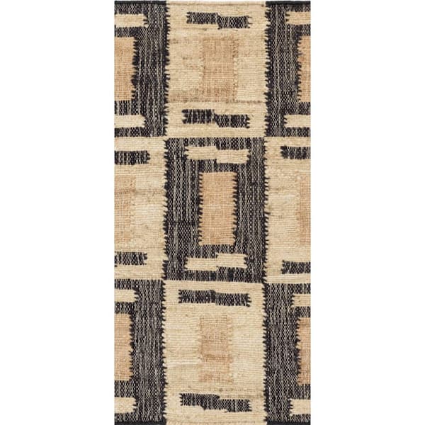 3 ft. x 8 ft. Neutral Cassia Handwoven Jute Indoor Runner Rug