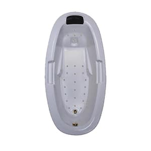 72 in. Acrylic Oval Drop-in Air Bathtub in White