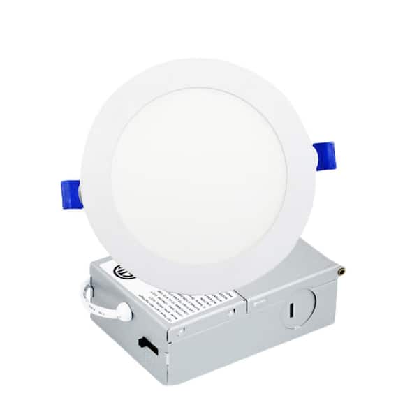 WYZM 8 in. Adjustable CCT Canless Dimmable Indoor/Outdoor Integrated LED Recessed Downlight Kit