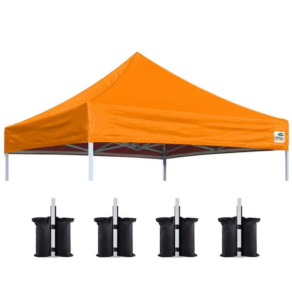 EURMAX USA Pop Up Replacement Canopy Cover, Instant EZ Top Cover ONLY, Bonus 4-PC Pack Canopy Weight Bag (8 ft. x 8 ft. orange