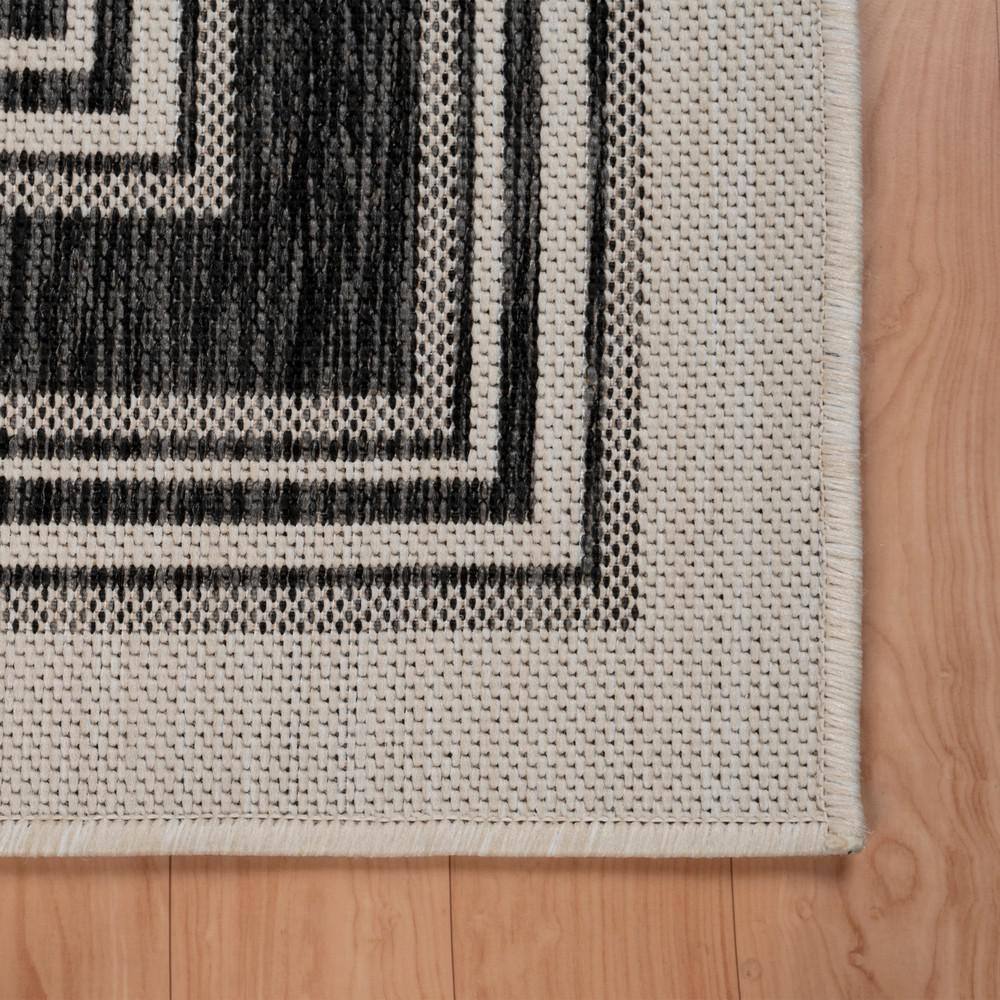 White Geometric Flat Woven Synthetic 5' x 7' Area Rug