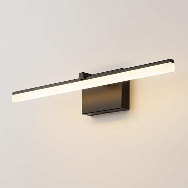 Sora 1-Light 22.83 in. Matte Black Dimmable LED Bathroom Vanity Light, Available as Mural Light and Wall Sconce