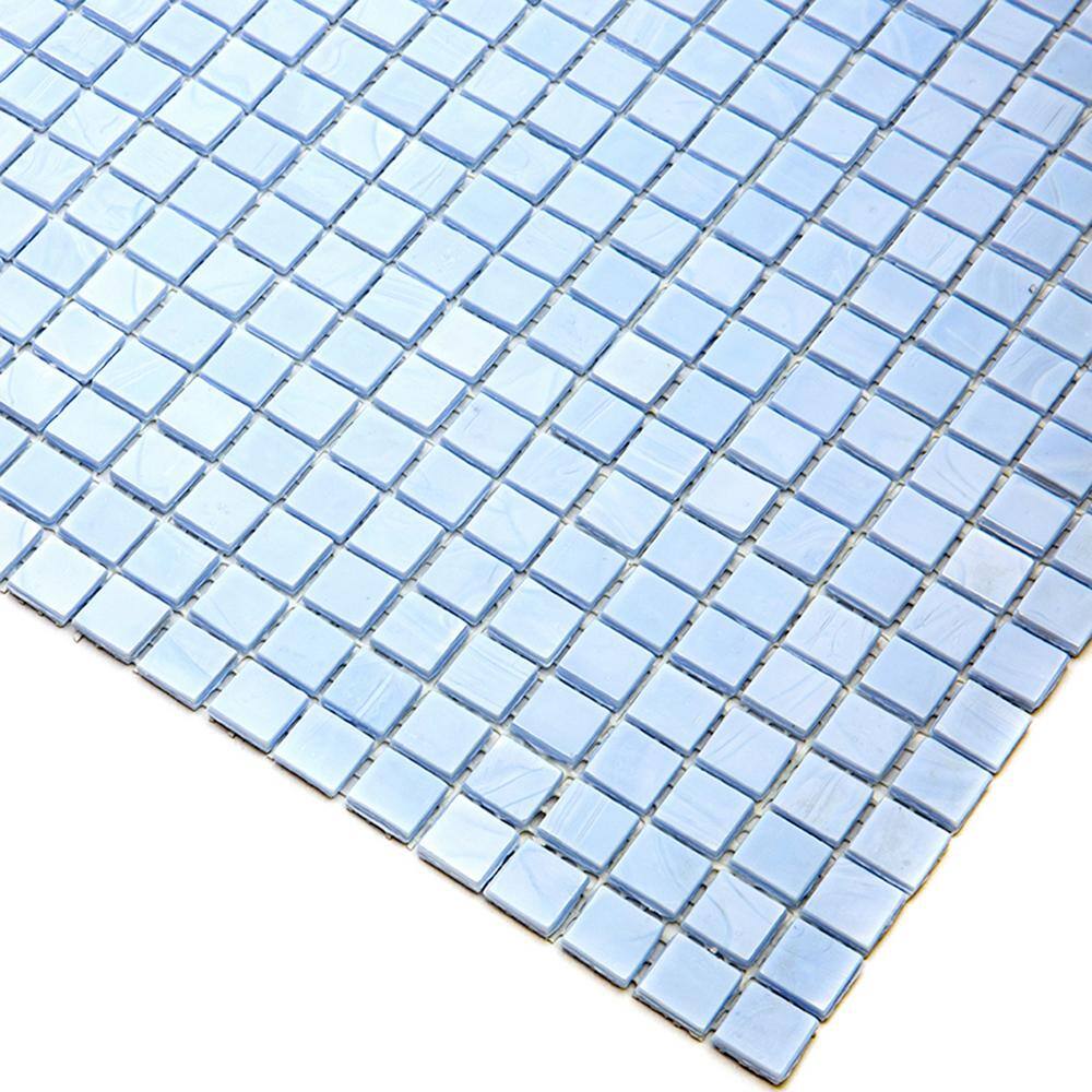 Light Blue Glossy Glass Mosaic Wall and Floor Tile