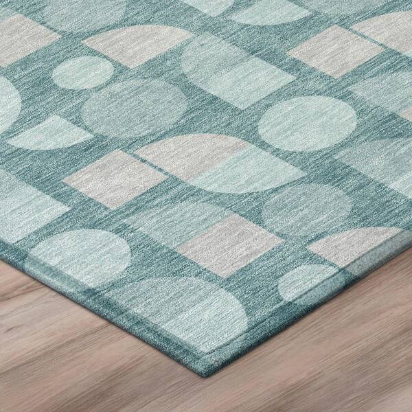 Chantille Machine Washable Indoor/Outdoor Abstract ACN2921 Teal 5 ft. x 7 ft. 6 in. Area Rug