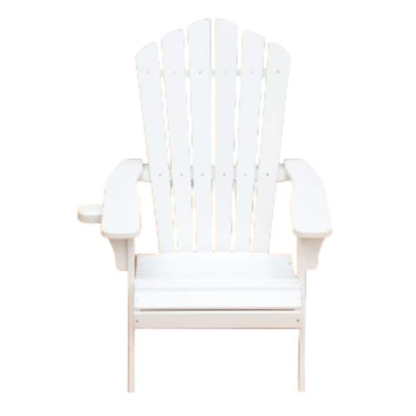 ITOPFOX Patio Outdoor Polystyrene White Oversized Adirondack Chair