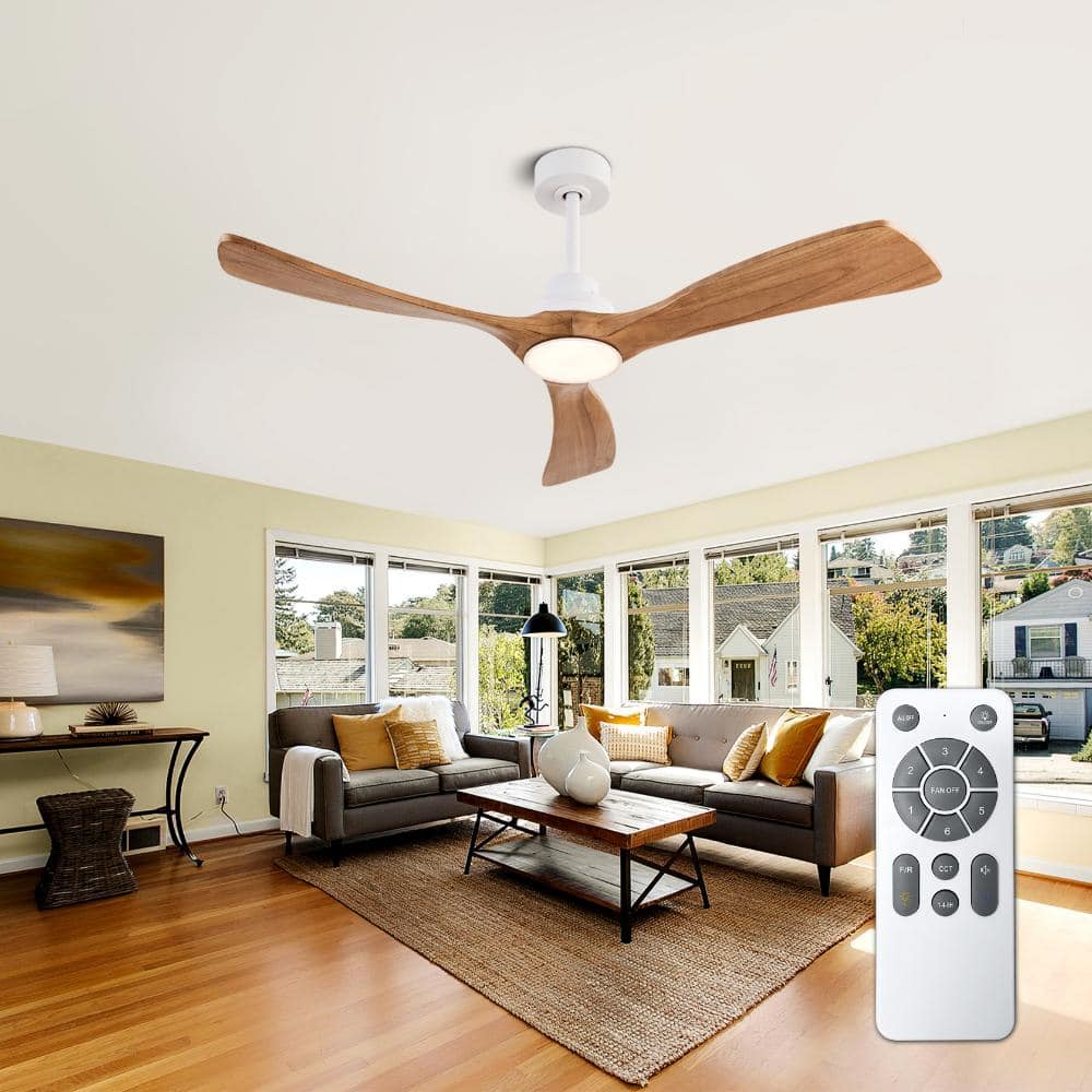 52 in. Solid Wood Ceiling Fans with Lights and Remote Control, DC Reversible Motor, Noiseless price history on PriceWatchPro