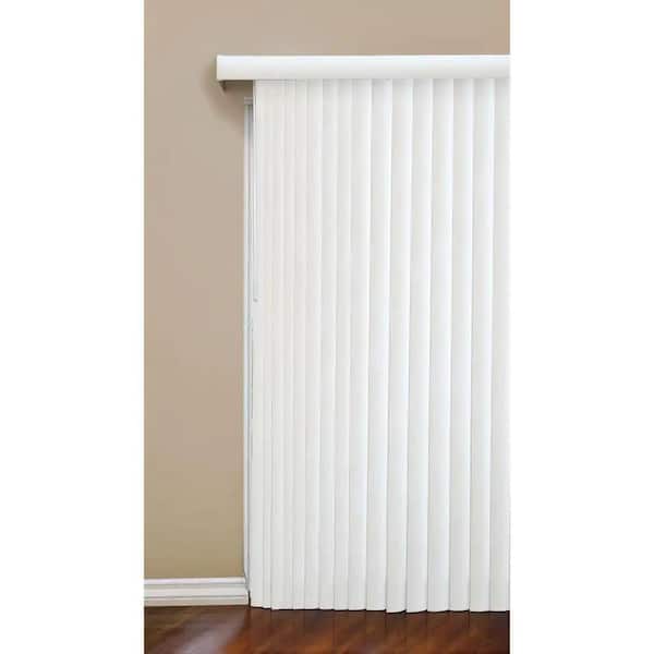 PRIVATE BRAND UNBRANDED True-to-Size 78 in. W x 84 in. L White Cordless Room Darkeing Smooth Vertical Blinds with 3.5 in. Slats