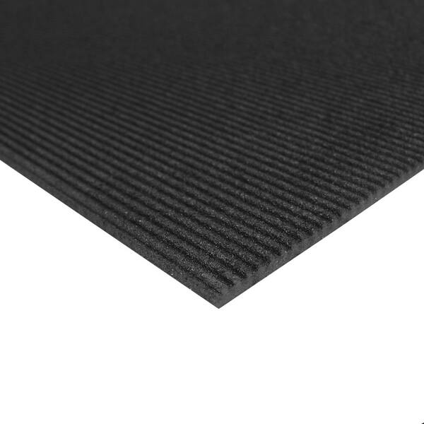 American Floor Mats Pronged Rubber Black 32 x 39 x 2-1/2 Wall Edge  Sanitizing Footbath Floor Mat