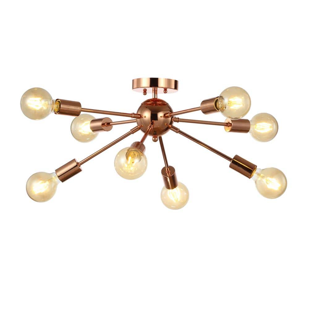 Copper 30.5" 8-Light Sputnik LED Flush-Mount
