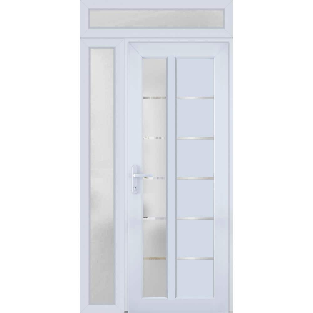 8088 48 in. W. x 94 in. Right-hand/Inswing Frosted Glass White Silk Metal-Plastic Steel Prehung Front Door with Hardware price history on PriceWatchPro